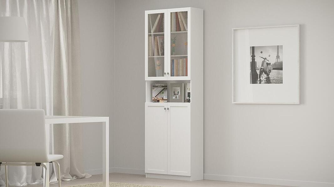 Шкаф книжный Билли 333 Белый Фасадный 0101 80*30*237 см, Белый   Фиеста в наличии