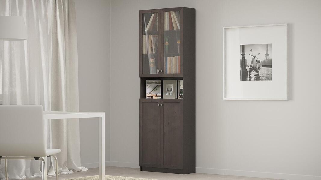 Шкаф книжный Билли 333 Венге Цаво 3354 80*30*237 см, Черный   Фиеста