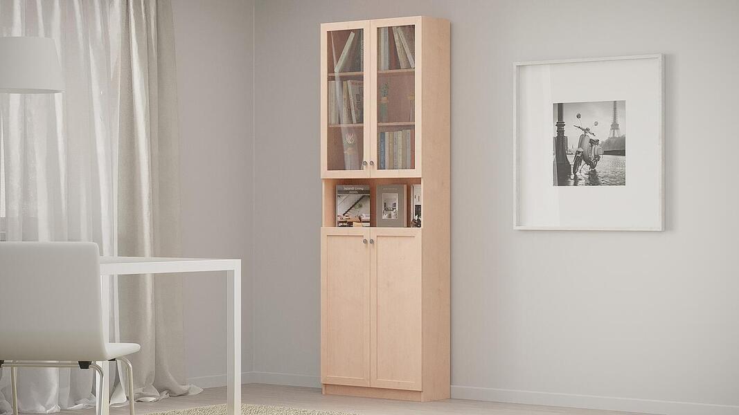 Шкаф книжный Билли 333 Дуб Молочный 8622 80*30*237 см, Бежевый   Фиеста