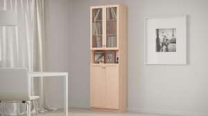 Шкаф книжный Билли 333 Дуб Молочный 8622 80*30*237 см, Бежевый   Фиеста