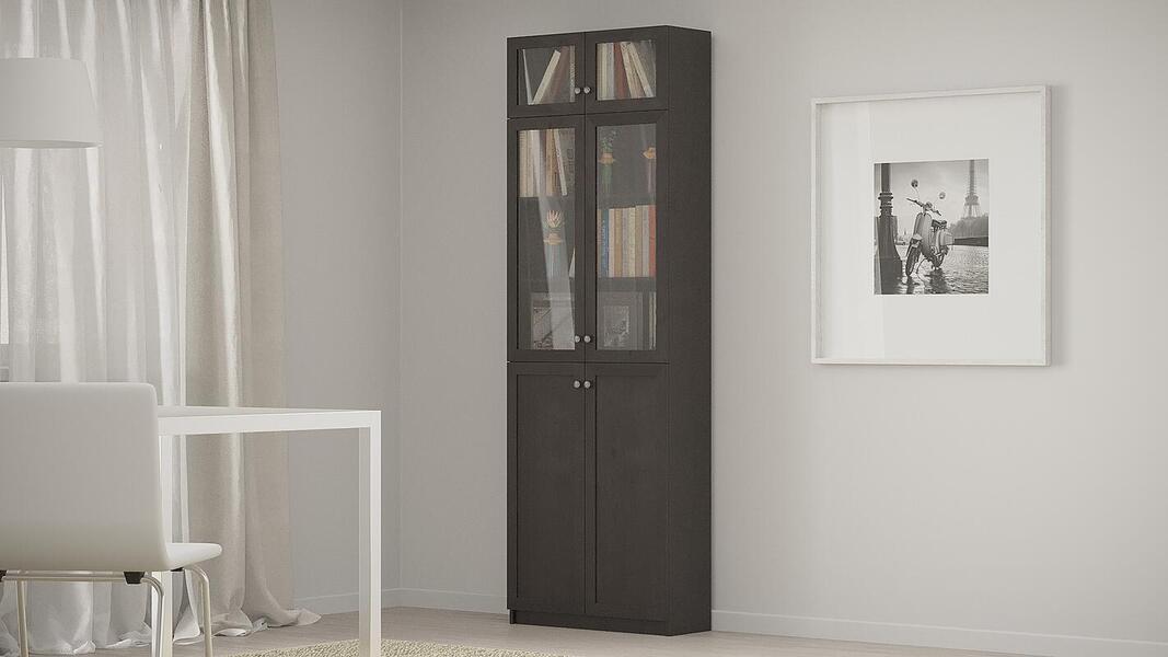 Шкаф книжный Билли 36 Венге Цаво 3354 80*30*237 см, Черный   Фиеста