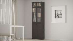 Шкаф книжный Билли 36 Венге Цаво 3354 80*30*237 см, Черный   Фиеста