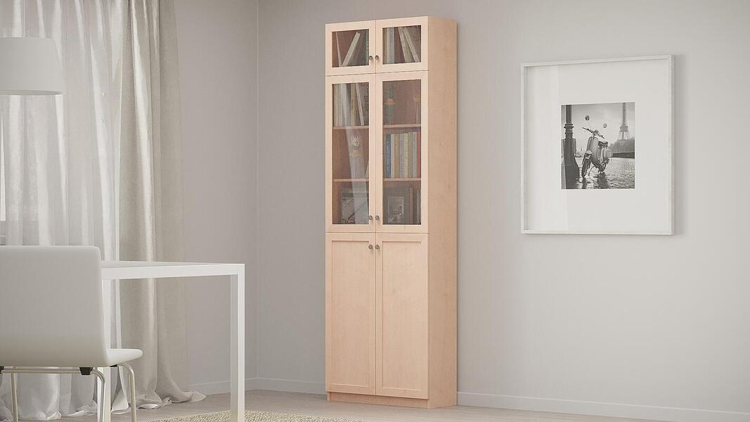 Шкаф книжный Билли 36 Дуб Молочный 8622 80*30*237 см, Бежевый   Фиеста