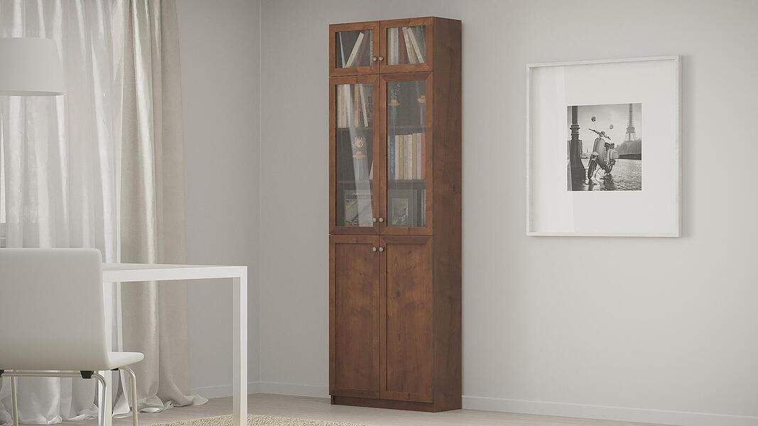 Шкаф книжный Билли 36 Орех Экко 9459 80*30*237 см, Коричневый   Фиеста