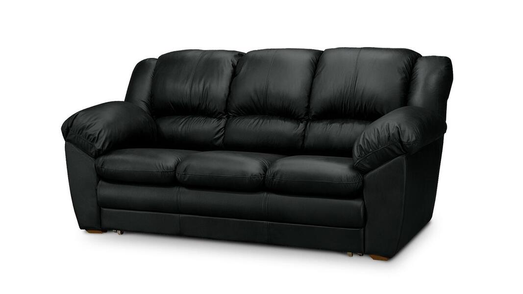 Диван Оберон трехместный Madras 21 201*104*102 см, Черный Натуральная кожа Нераскладной Фиеста