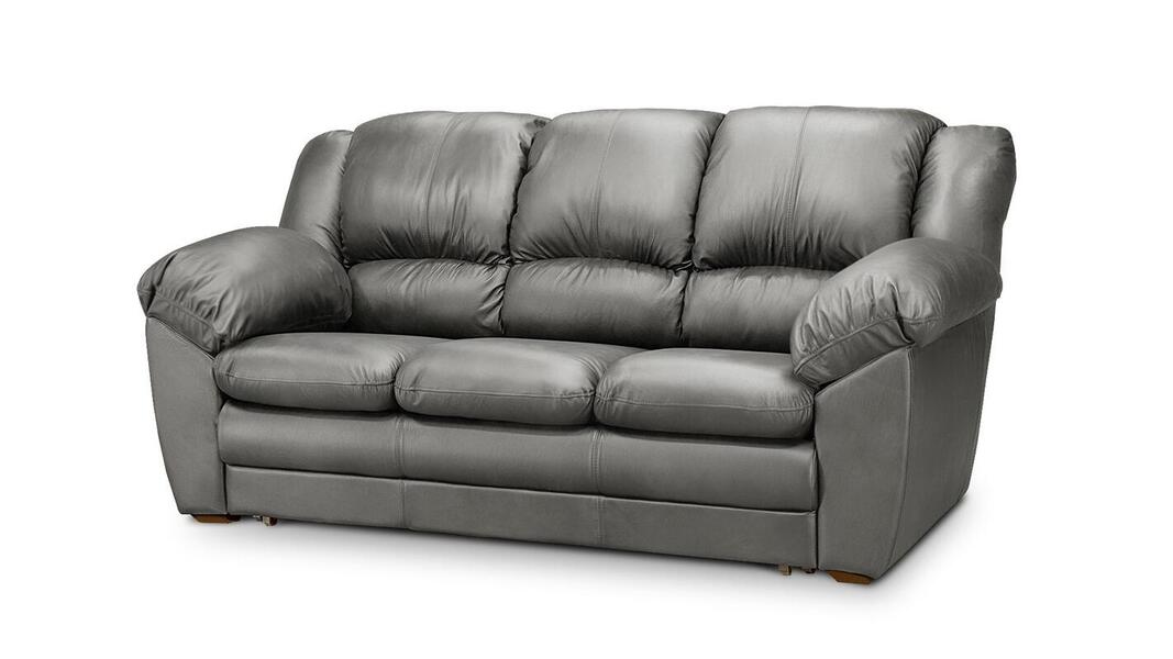 Диван Оберон трехместный Madras Грей 201*104*102 см, Серый Натуральная кожа Нераскладной Фиеста