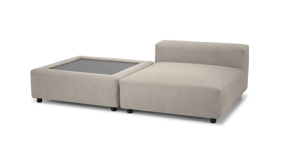 Диван Фиджи со столиком Vivaldi 04 210*137*62 см, Бежевый Велюр Нераскладной Фиеста