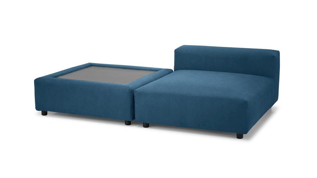 Диван Фиджи со столиком Vivaldi 13 210*137*62 см, Синий Велюр Нераскладной Фиеста