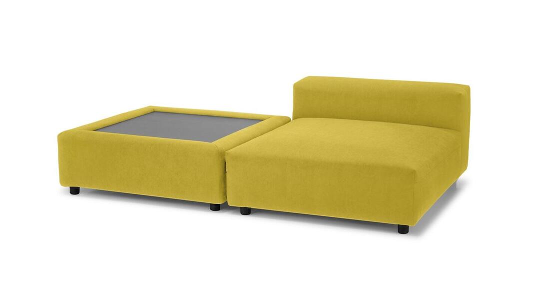 Диван Фиджи со столиком Vivaldi 15 210*137*62 см, Желтый Велюр Нераскладной Фиеста