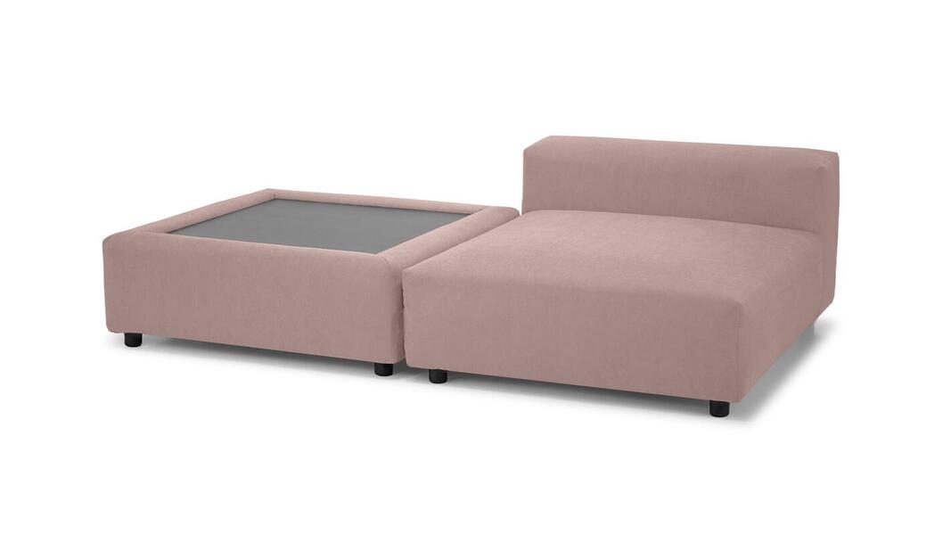 Диван Фиджи со столиком Vivaldi 27 210*137*62 см, Розовый Велюр Нераскладной Фиеста