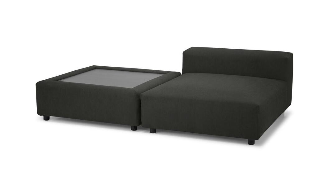 Диван Фиджи со столиком Vivaldi 37 210*137*62 см, Серый Велюр Нераскладной Фиеста