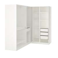 Гардероб PAX (угловой) комбинация с 4 ящиками (белый) 160*210*201 см, Белый   Фиеста