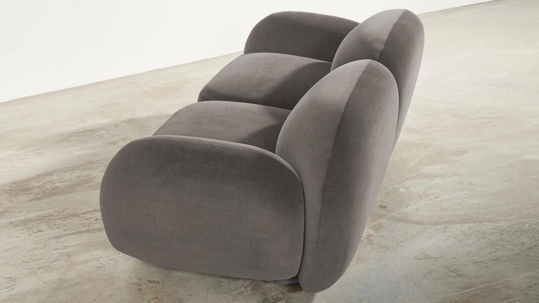 Диван Мальдивы двухсекционный Andria Delta 8 172*82*73 см, Серый Велюр Антивандал Нераскладной Фиеста