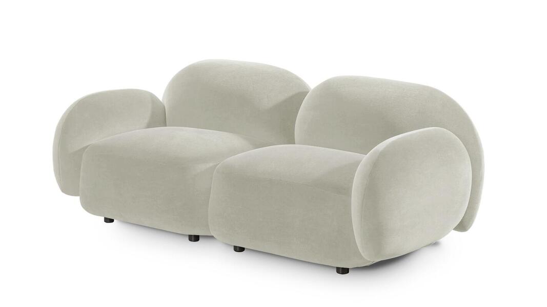 Диван Мальдивы двухсекционный Andria Delta 55 172*82*73 см, Бежевый Велюр Антивандал Нераскладной Фиеста