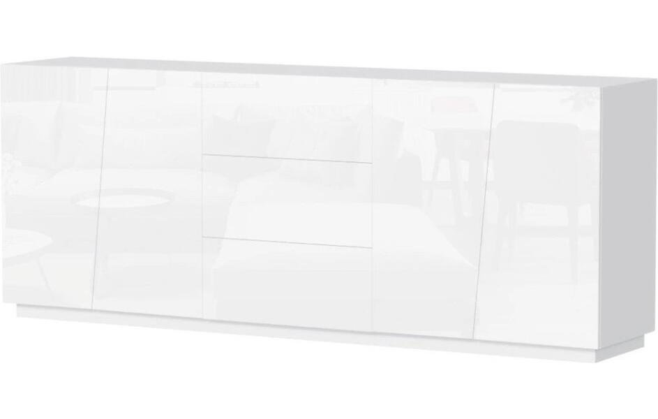 Комод Цесена 220 (МДФ) Белый DM635-6 220*43*86 см, Белый   Фиеста