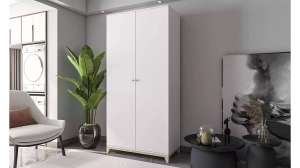 Распашной шкаф Хелен 25 Белый Фасадный 0101 PE 100*50*210 см,    Фиеста