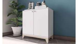 Комод Хелен 01 Белый Фасадный 0101 PE / Бук Бавария 0381 PR 70*40*70 см, Белый   Фиеста