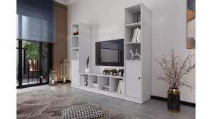 Модульная стенка Билли Айден 10 Белый Фасадный 0101 197*40*167 см, Белый   Фиеста