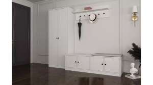 Прихожая Билли Белый Фасадный 0101 195*40*161 см, Белый   Фиеста