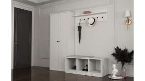 Прихожая Билли 8 Белый Фасадный 0101 162*40*161 см, Белый   Фиеста