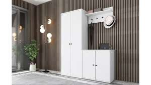 Прихожая Билли 9 Белый Фасадный 0101 131*30*161 см, Белый   Фиеста