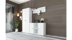 Прихожая Билли 15 Белый Фасадный 0101 163*30*161 см, Белый   Фиеста