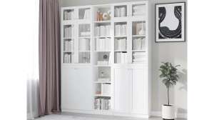 Книжный шкаф Билли 32 Белый Фасадный 0101 200*30*237 см, Белый   Фиеста