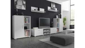 Стенка Денвер-2 Белый Фасадный 0101 310*40*100 см, Белый   Фиеста