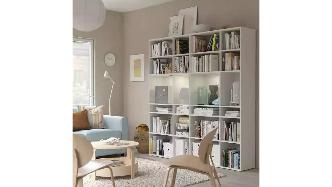 Стеллаж Вихалс-7 Белый Фасадный 0101 190*38*200 см, Белый   Фиеста