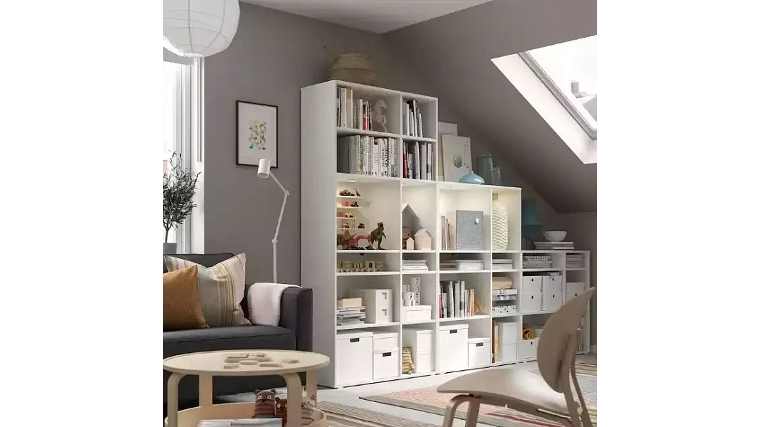 Стеллаж Вихалс-8 Белый Фасадный 0101 286*38*200 см, Белый   Фиеста