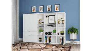 Стеллаж-комод Вихалс-4 Белый Фасадный 0101 200*38*140 см, Белый   Фиеста