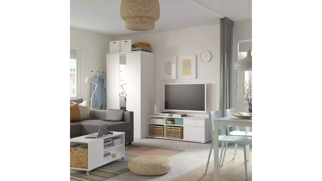 Стенка Вихалс-4 Белый Фасадный 0101 251*57*200 см, Белый   Фиеста