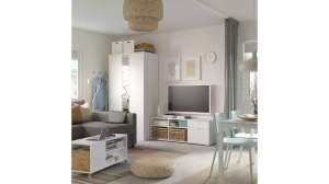 Стенка Вихалс-4 Белый Фасадный 0101 251*57*200 см, Белый   Фиеста