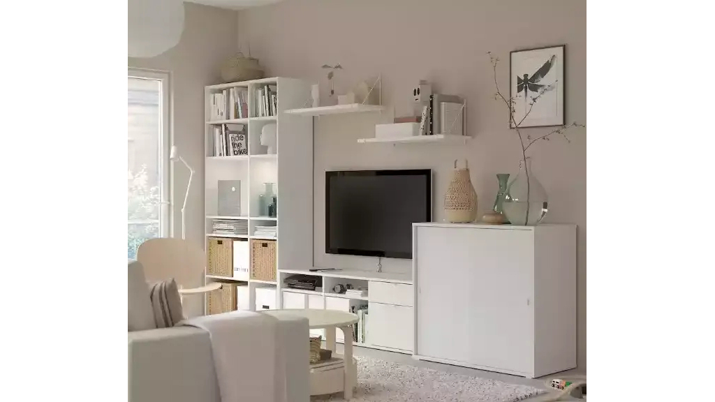 Стенка Вихалс-7 Белый Фасадный 0101 337*48*200 см, Белый   Фиеста