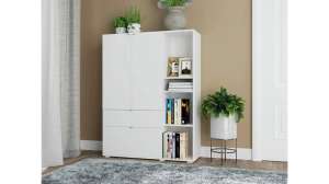 Комод-шкаф Вихалс-1 Белый Фасадный 0101 105*38*143 см, Белый   Фиеста