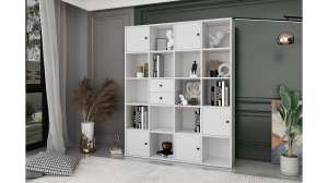 Книжный стеллаж Билли Айден 1 Белый Фасадный 0101 128*30*160 см, Белый   Фиеста