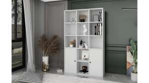 Книжный стеллаж Билли Айден 2 Белый Фасадный 0101 97*30*160 см, Белый   Фиеста