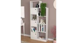 Стеллаж Билли Айден Белый Фасадный 0101 75*20*170 см, Белый   Фиеста