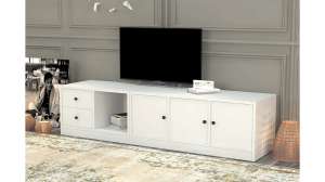 ТВ-тумба Билли Айден 3 Белый Фасадный 0101 161*40*39 см, Белый   Фиеста