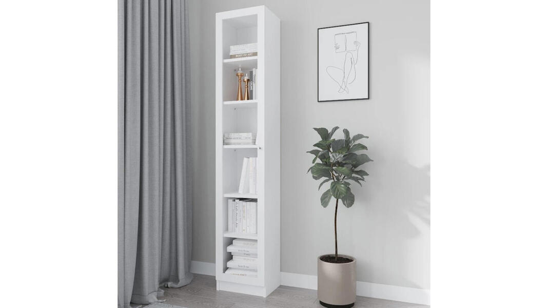 Стеллаж Билли 40x202x30 Белый Фасадный 0101 40*30*202 см,    Фиеста