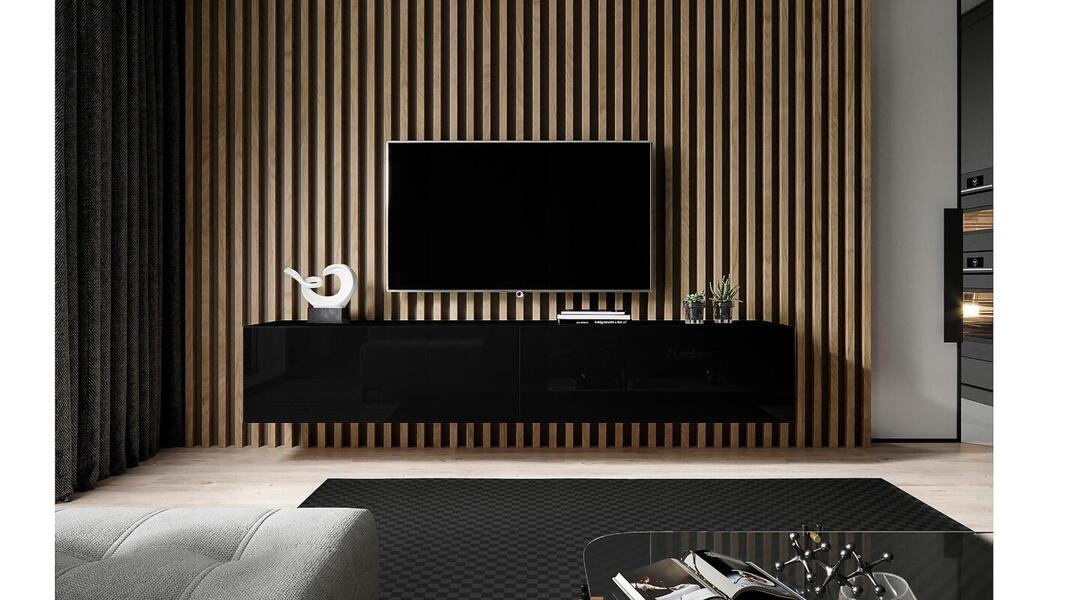 ТВ-тумба Виго большая 346.5 (131350) 180*42*30 см, Черный   Фиеста в наличии