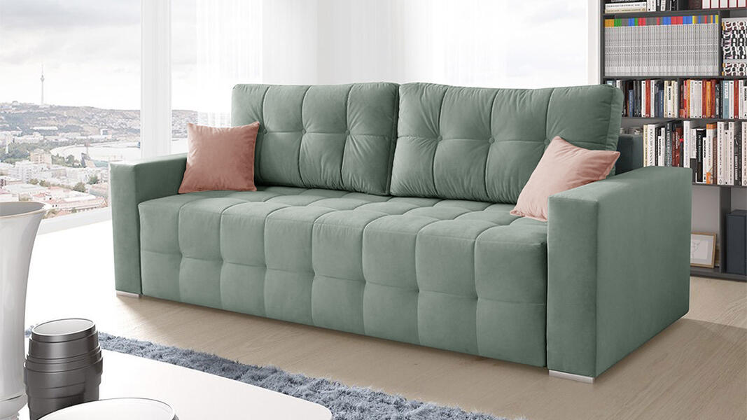 Диван Денвер Лайт Vivaldi 10 230*94*80 см, Зеленый Велюр Еврокнижка Фиеста