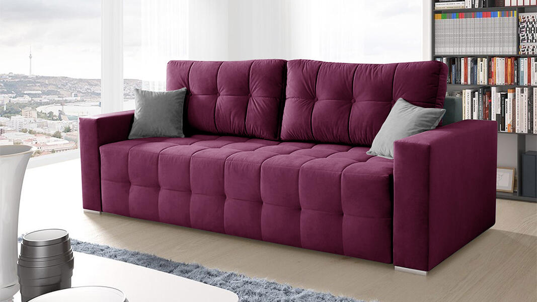 Диван Денвер Лайт Vivaldi 35 230*94*80 см, Фиолетовый Велюр Еврокнижка Фиеста