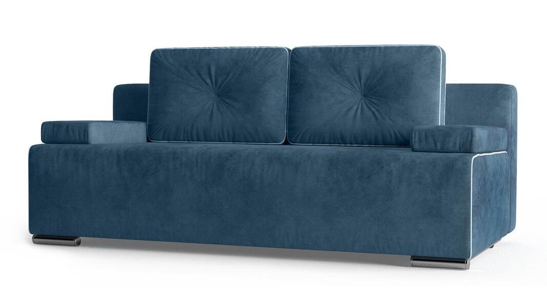 Диван Фрог Лайт Vivaldi 13 200*91*80 см, Синий Велюр Еврокнижка Фиеста