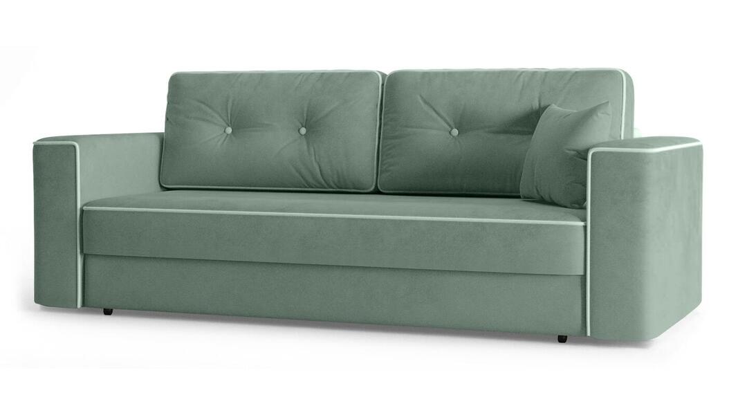 Диван Принстон Лайт Vivaldi 10 240*94*80 см, Зеленый Велюр Еврокнижка Фиеста