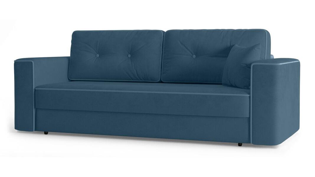 Диван Принстон Лайт Vivaldi 13 240*94*80 см, Синий Велюр Еврокнижка Фиеста