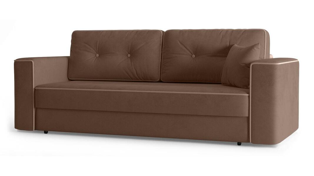 Диван Принстон Лайт Vivaldi 23 240*94*80 см, Коричневый Велюр Еврокнижка Фиеста