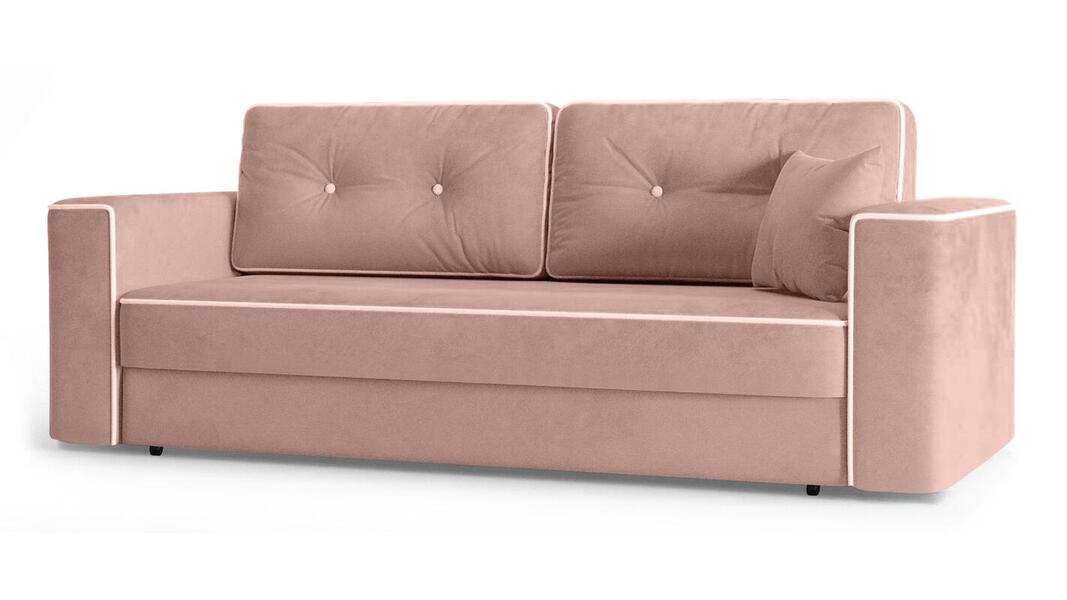 Диван Принстон Лайт Vivaldi 27 240*94*80 см, Розовый Велюр Еврокнижка Фиеста
