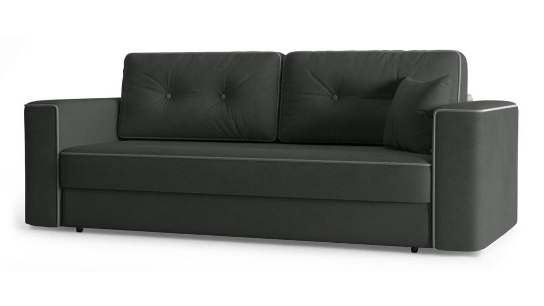 Диван Принстон Лайт Vivaldi 37 240*94*80 см, Серый Велюр Еврокнижка Фиеста