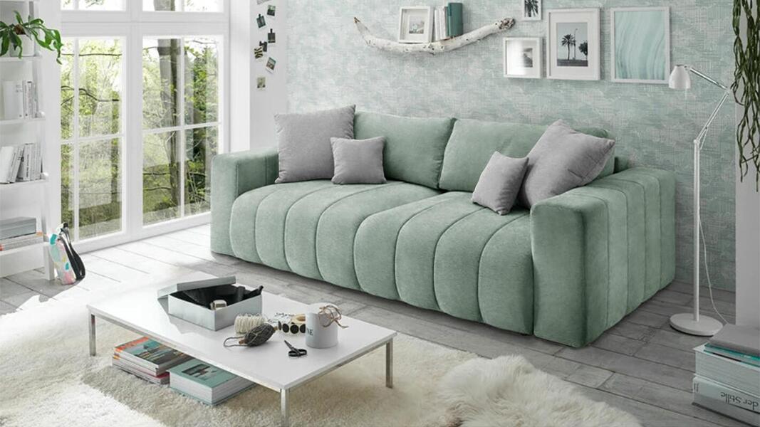 Диван Чедер Лайт Vivaldi 10 247*94*80 см, Зеленый Велюр Еврокнижка Фиеста